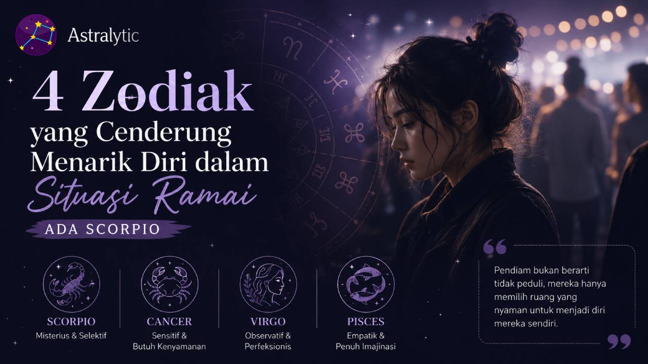 4 Zodiak yang Cenderung Menarik Diri dalam Situasi Ramai, Ada Scorpio
