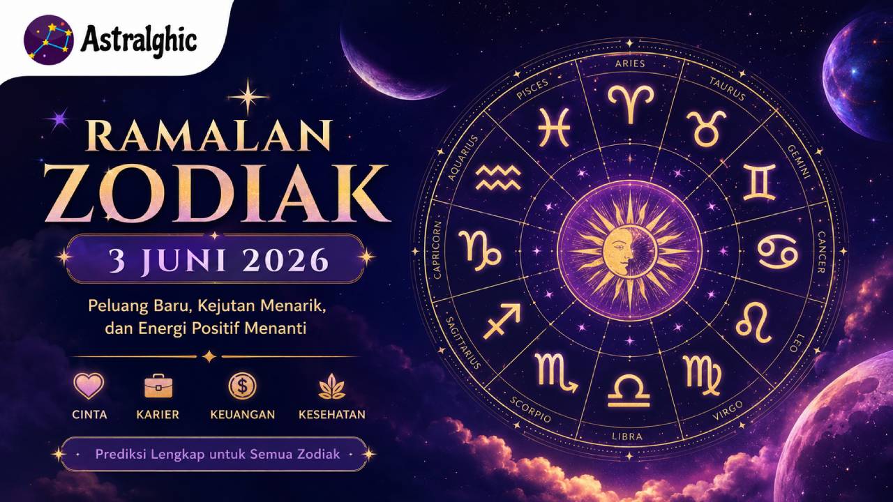 Ramalan Zodiak 3 Juni 2026: Peluang Baru, Kejutan Menarik, dan Energi Positif Menanti