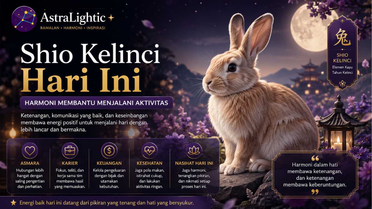 Shio Kelinci Hari Ini, Harmoni Membantu Menjalani Aktivitas dengan Lebih Tenang