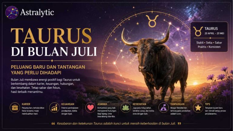 Taurus di Bulan Juli, Peluang Baru dan Tantangan yang Perlu Dihadapi