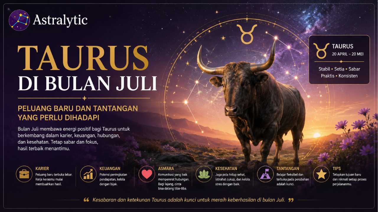 Taurus di Bulan Juli, Peluang Baru dan Tantangan yang Perlu Dihadapi