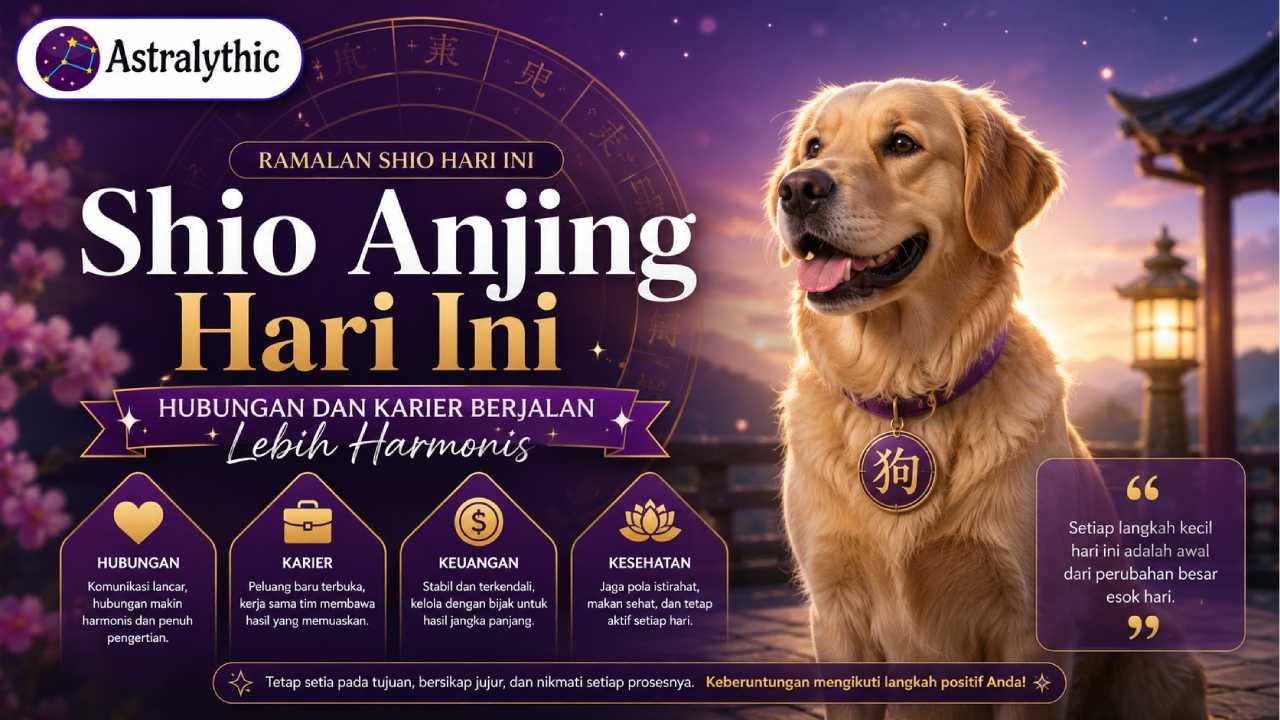 Shio Anjing Hari Ini, Hubungan dan Karier Berjalan Lebih Harmonis