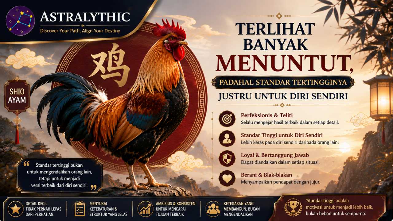 Shio Ayam Terlihat Banyak Menuntut, Padahal Standar Tertingginya Justru untuk Diri Sendiri