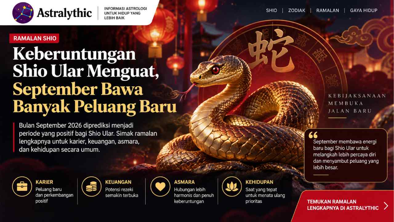 Keberuntungan Shio Ular Menguat, September Bawa Banyak Peluang Baru