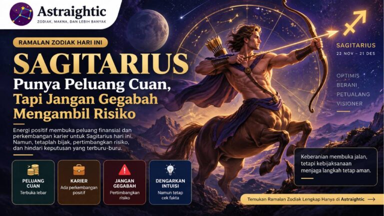 Sagitarius Punya Peluang Cuan, Tapi Jangan Gegabah Mengambil Risiko