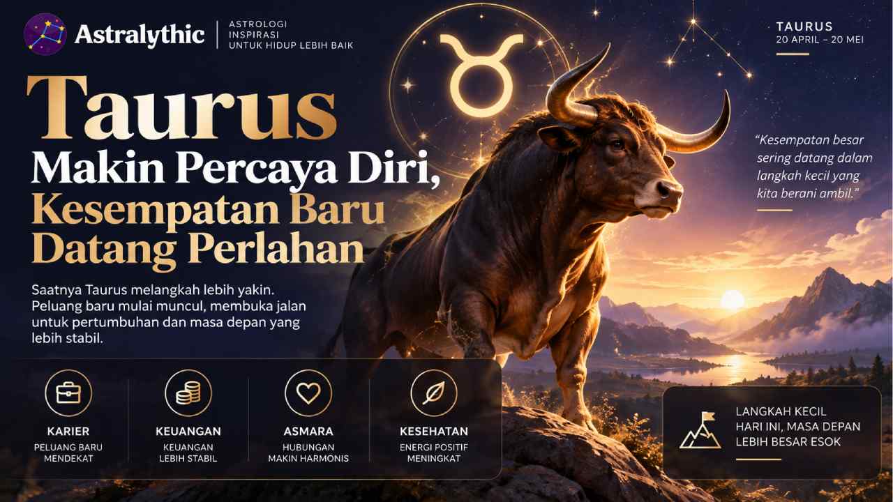 Taurus Makin Percaya Diri, Kesempatan Baru Datang Perlahan